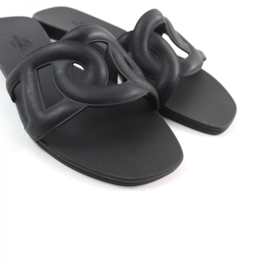 HERMES Sandals Main: Rubber black Aloha Women 35 Used Authentic