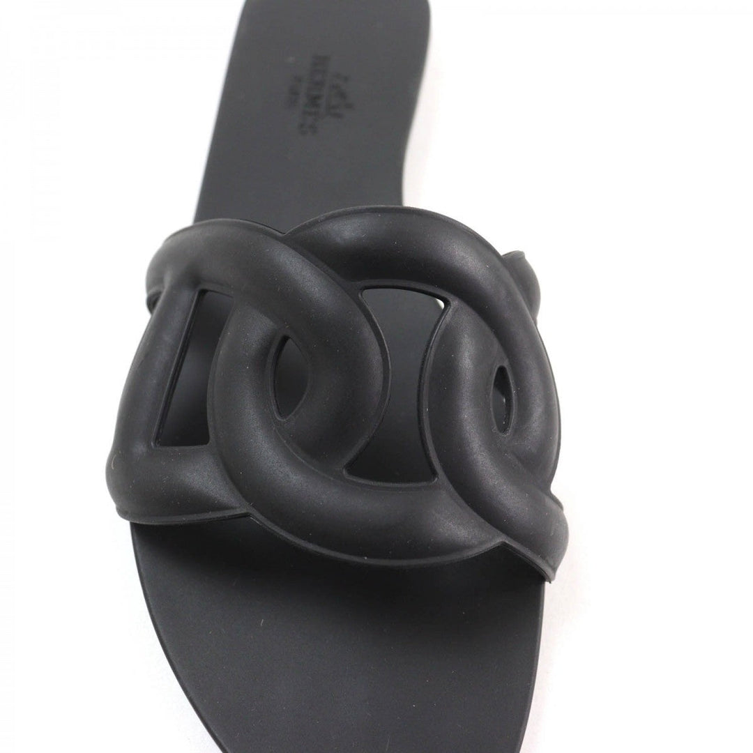 HERMES Sandals Main: Rubber black Aloha Women 35 Used Authentic