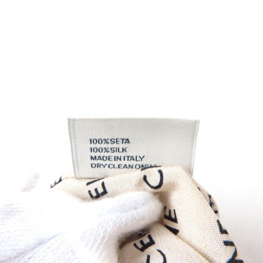 CELINE hair accessory silk Beige black Leyure