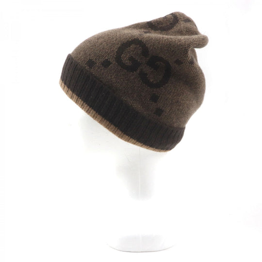 GUCCI Knit cap 676827 Main: 100% cashmere Brown mens M Used Authentic