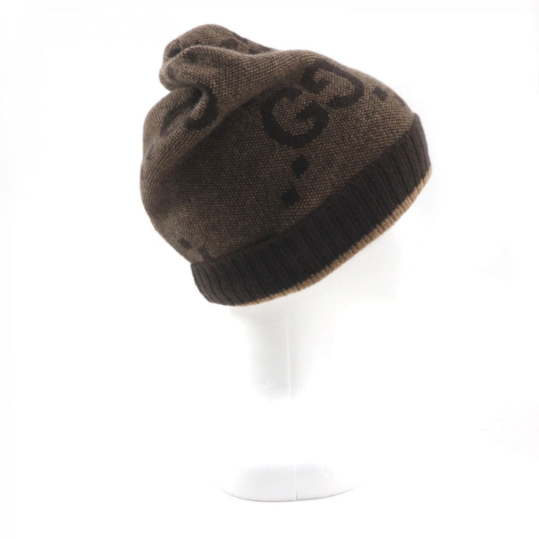 GUCCI Knit cap 676827 Main: 100% cashmere Brown mens M Used Authentic