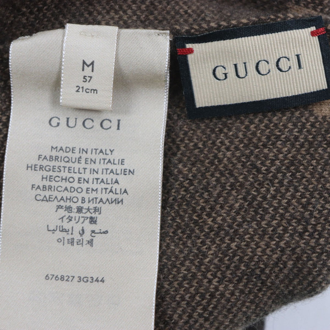 GUCCI Knit cap 676827 Main: 100% cashmere Brown mens M Used Authentic