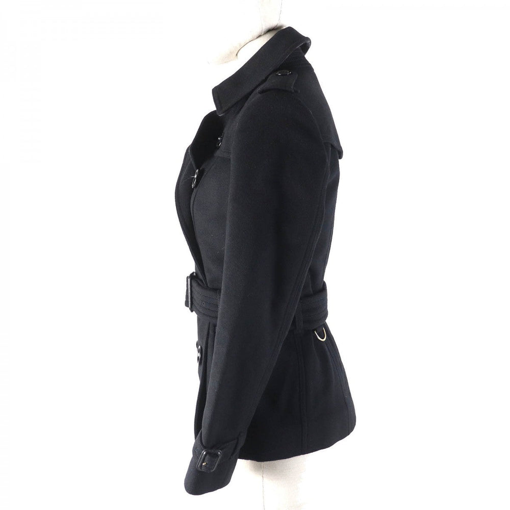 BURBERRY LONDON trench coat Outer: 80% wool, Outer: 20% cashmere, Lining: 100% viscose (rayon), Part: 66% wool, Part: 22% polyamide (nylon) black Women 36 Used Authentic