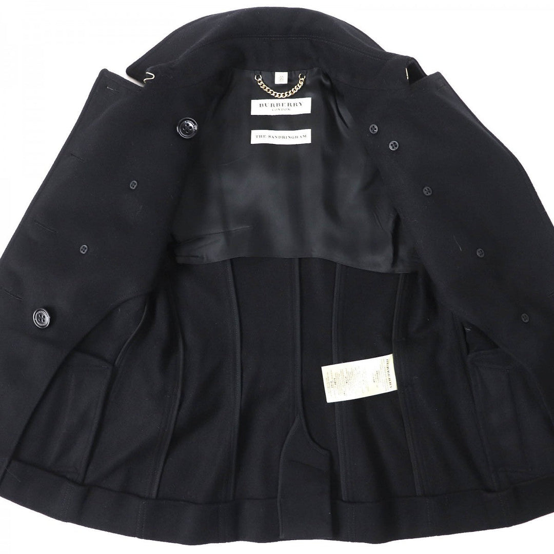 BURBERRY LONDON trench coat Outer: 80% wool, Outer: 20% cashmere, Lining: 100% viscose (rayon), Part: 66% wool, Part: 22% polyamide (nylon) black Women 36 Used Authentic