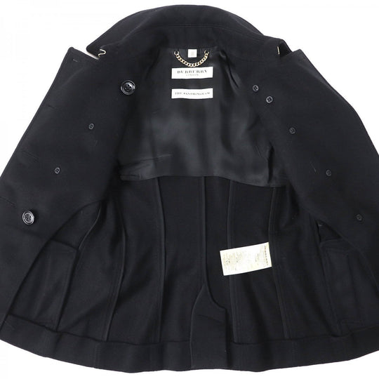 BURBERRY LONDON trench coat Outer: 80% wool, Outer: 20% cashmere, Lining: 100% viscose (rayon), Part: 66% wool, Part: 22% polyamide (nylon) black Women 36 Used Authentic