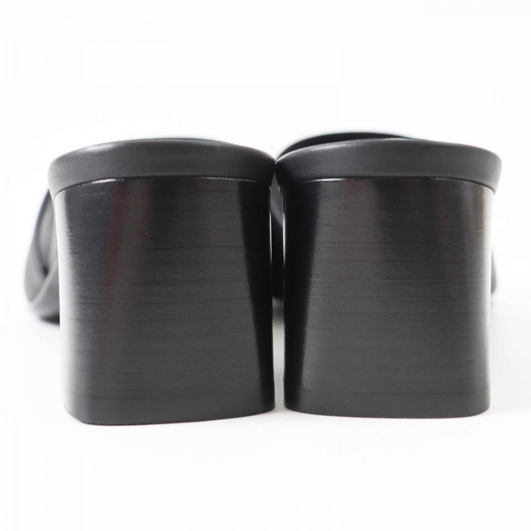 HERMES Sandals Main: Leather black DREAMY Women 37 Used Authentic