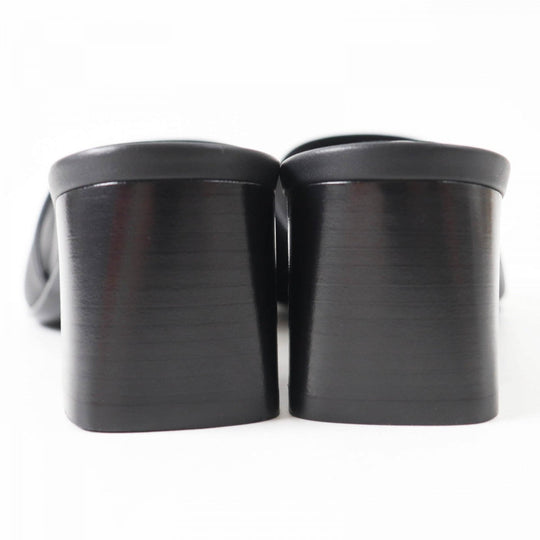 HERMES Sandals Main: Leather black DREAMY Women 37 Used Authentic