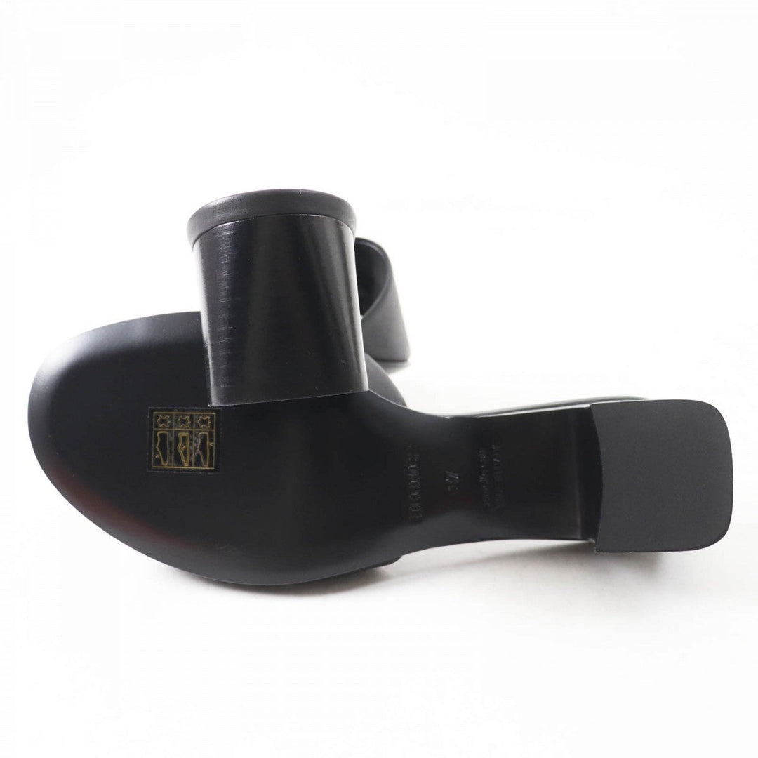 HERMES Sandals Main: Leather black DREAMY Women 37 Used Authentic