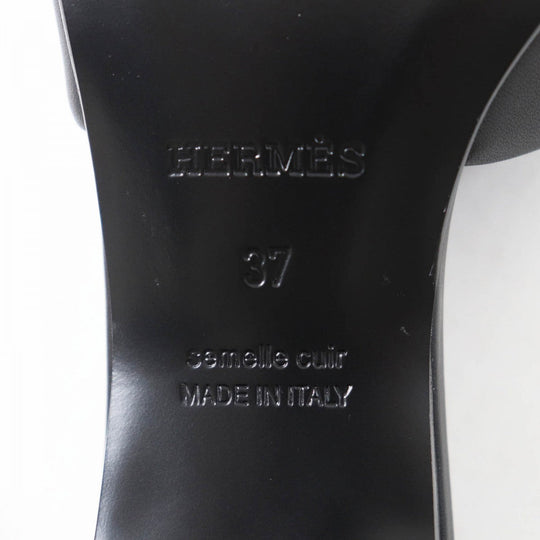 HERMES Sandals Main: Leather black DREAMY Women 37 Used Authentic