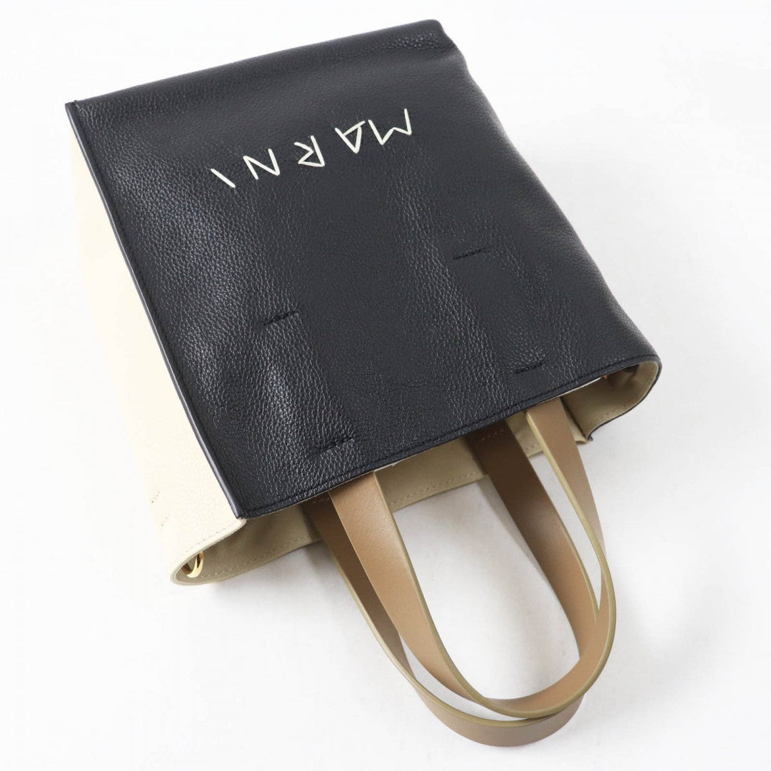 MARNI Shoulder Bag SHMP0040L3P6533 leather black brown beige Museo