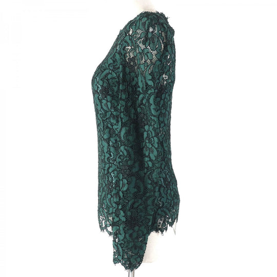 DOLCE&GABBANA Cut Main: 45% rayon, Main: 40% cotton, Main: 10% viscose, Main: 5% nylon, Lining: 76% silk green Women 36 Used Authentic