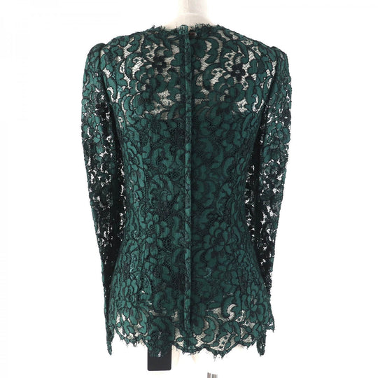 DOLCE&GABBANA Cut Main: 45% rayon, Main: 40% cotton, Main: 10% viscose, Main: 5% nylon, Lining: 76% silk green Women 36 Used Authentic