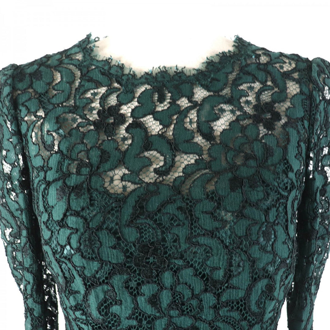 DOLCE&GABBANA Cut Main: 45% rayon, Main: 40% cotton, Main: 10% viscose, Main: 5% nylon, Lining: 76% silk green Women 36 Used Authentic
