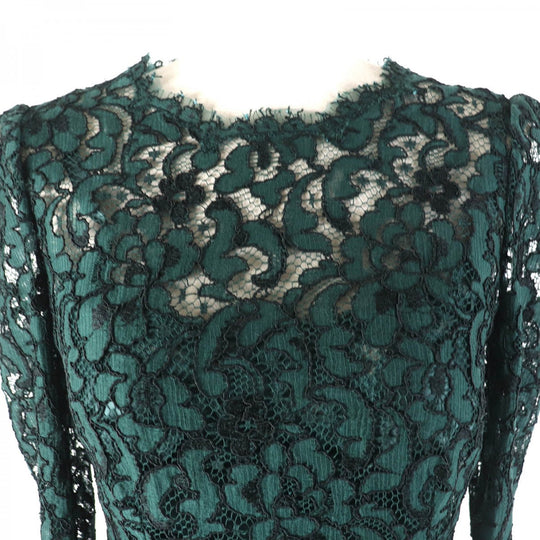 DOLCE&GABBANA Cut Main: 45% rayon, Main: 40% cotton, Main: 10% viscose, Main: 5% nylon, Lining: 76% silk green Women 36 Used Authentic