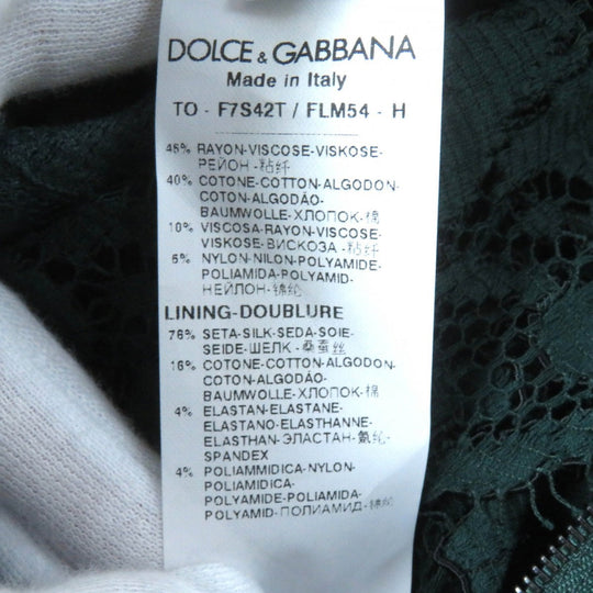 DOLCE&GABBANA Cut Main: 45% rayon, Main: 40% cotton, Main: 10% viscose, Main: 5% nylon, Lining: 76% silk green Women 36 Used Authentic