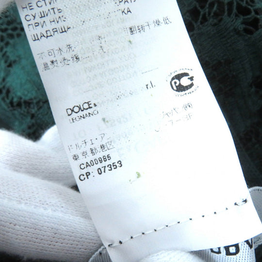 DOLCE&GABBANA Cut Main: 45% rayon, Main: 40% cotton, Main: 10% viscose, Main: 5% nylon, Lining: 76% silk green Women 36 Used Authentic