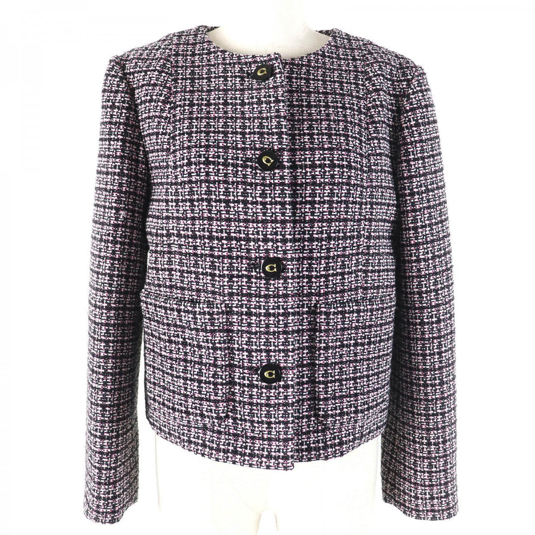 COACH No color jacket CO841 Main: 53% polyester, Main: 47% acrylic, Lining: 58% polyester, Lining: 42% rayon Black Pink White Women XS Used Authentic