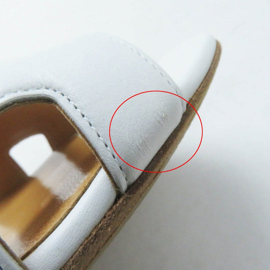 HERMES Sandals Main: Leather white Night Women 34.5 Used Authentic