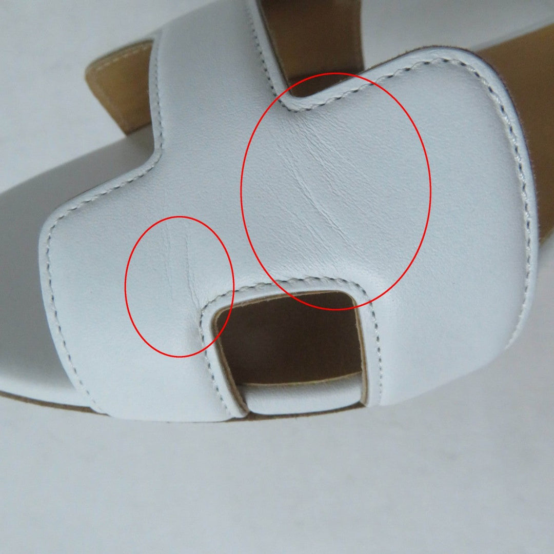 HERMES Sandals Main: Leather white Night Women 34.5 Used Authentic