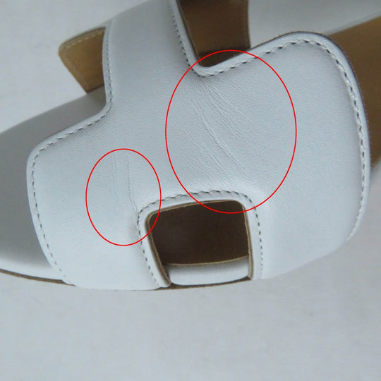 HERMES Sandals Main: Leather white Night Women 34.5 Used Authentic