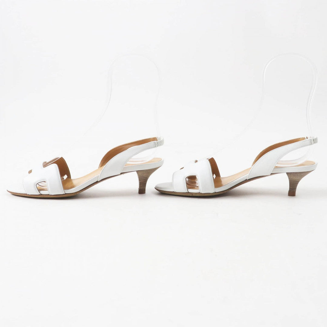 HERMES Sandals Main: Leather white Night Women 34.5 Used Authentic