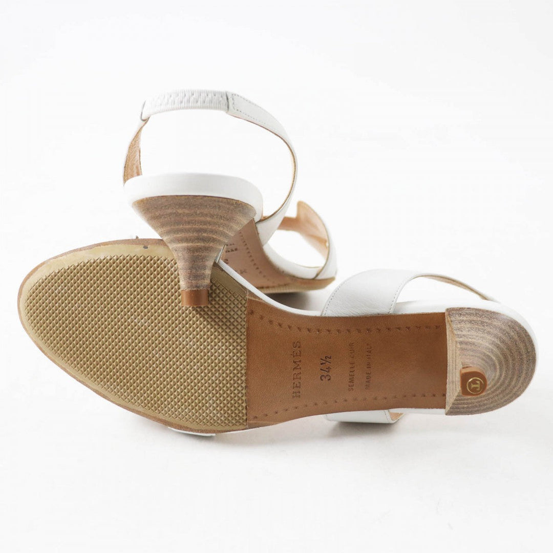 HERMES Sandals Main: Leather white Night Women 34.5 Used Authentic