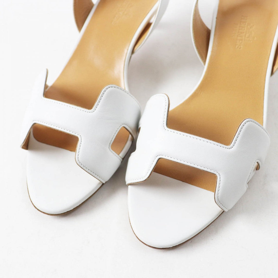 HERMES Sandals Main: Leather white Night Women 34.5 Used Authentic