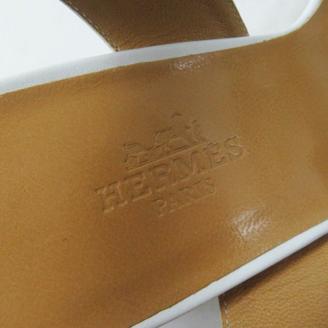 HERMES Sandals Main: Leather white Night Women 34.5 Used Authentic