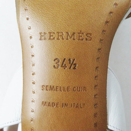 HERMES Sandals Main: Leather white Night Women 34.5 Used Authentic