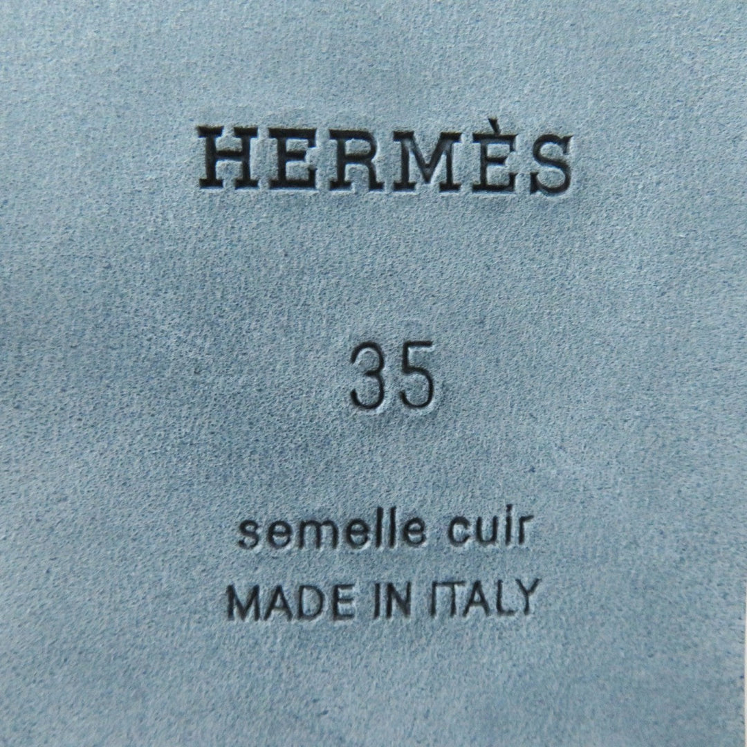 HERMES Sandals Main: Chevre Verois Tufte Brown black Oran Women 35 Used Authentic