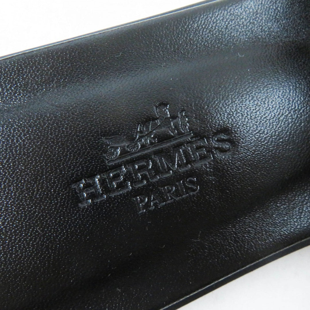 HERMES Sandals Main: Chevre Verois Tufte Brown black Oran Women 35 Used Authentic