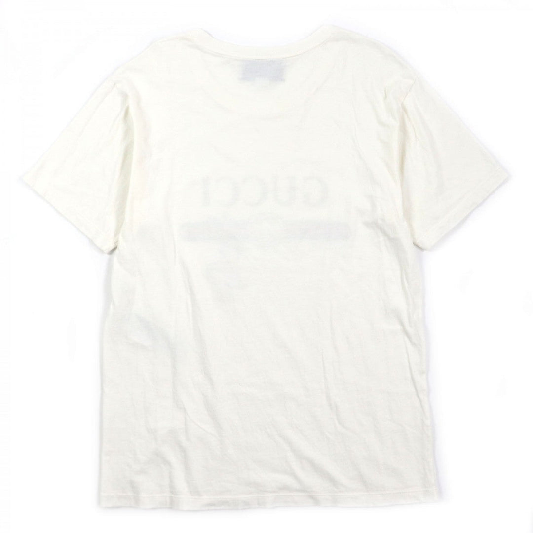 GUCCI Short sleeve T-shirt 493117 Main: 100% cotton, part: 100% linen, part: 100% silk, part: 100% polyester, part: 100% glass fiber white mens S Used Authentic