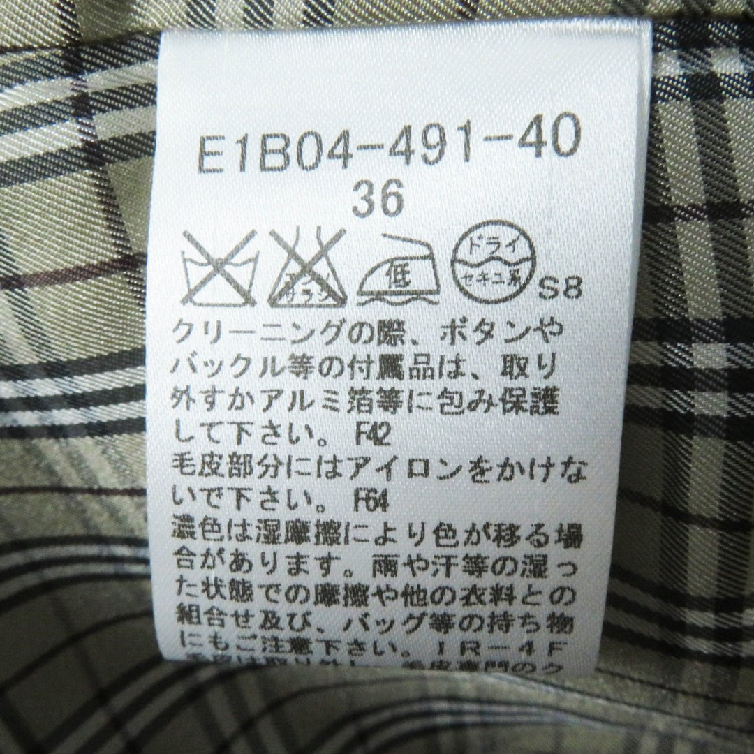 BURBERRY BLUE LABEL pea coat E1B04-491-40 Outer: 90% wool, Outer: 10% nylon, Part: 100% wool, Fur: rabbit, Lining: cupra beige Women 36 Used Authentic