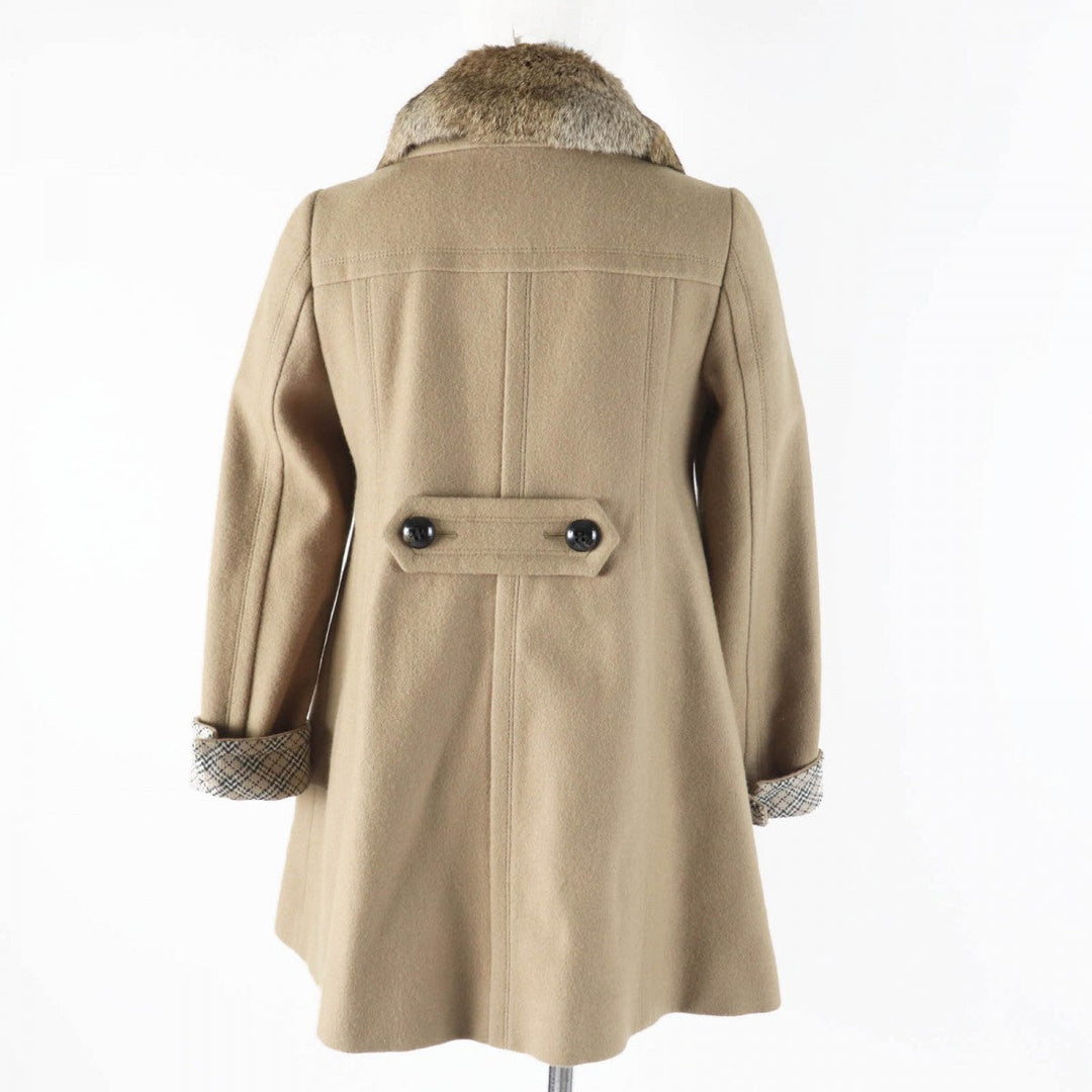 BURBERRY BLUE LABEL pea coat E1B04-491-40 Outer: 90% wool, Outer: 10% nylon, Part: 100% wool, Fur: rabbit, Lining: cupra beige Women 36 Used Authentic