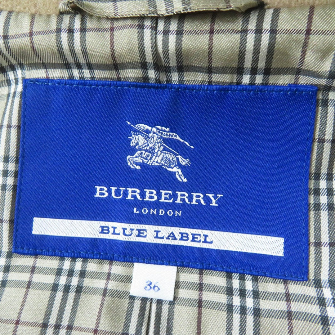 BURBERRY BLUE LABEL pea coat E1B04-491-40 Outer: 90% wool, Outer: 10% nylon, Part: 100% wool, Fur: rabbit, Lining: cupra beige Women 36 Used Authentic