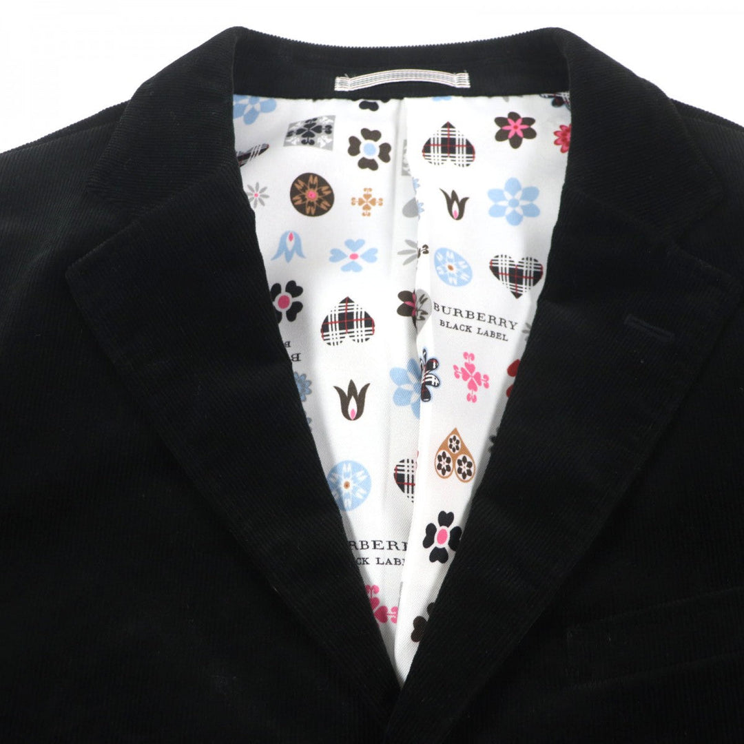 BURBERRY BLACK LABEL tailored jacket Outer: 97% wool, Outer: 3% polyurethane, Lining: polyester, Lining: cupra, Sleeve lining: cupra black mens L Used Authentic