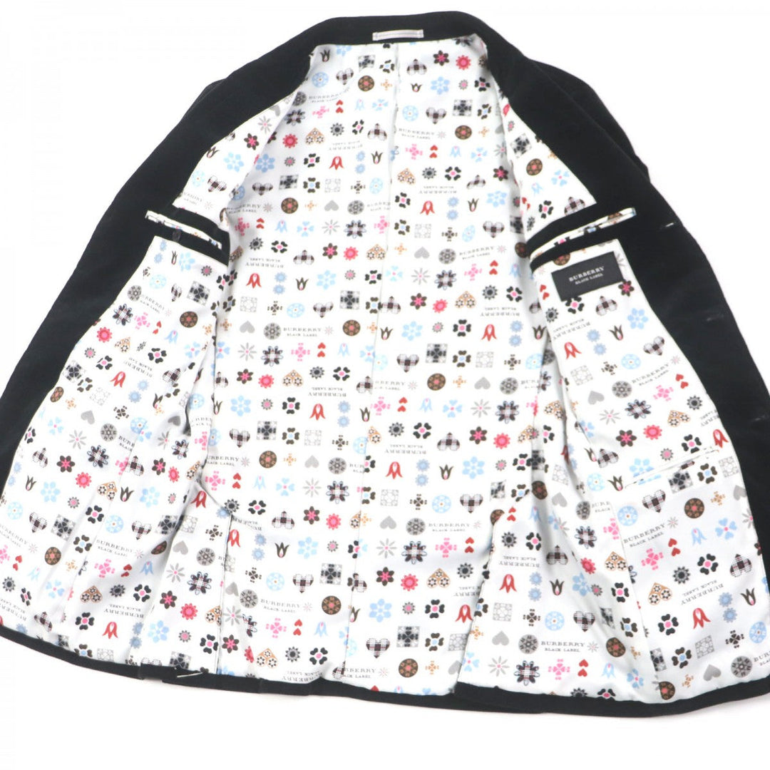 BURBERRY BLACK LABEL tailored jacket Outer: 97% wool, Outer: 3% polyurethane, Lining: polyester, Lining: cupra, Sleeve lining: cupra black mens L Used Authentic