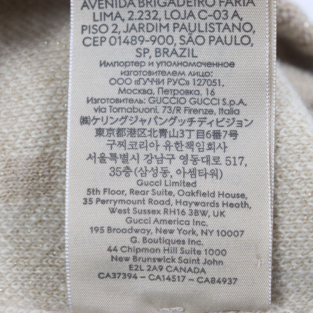 GUCCI Knit cap 765053 Main: 84% cashmere, Main: 9% rayon, Main: 4% polyester, Main: 3% polyester camel white GG Cashmere Jacquard Cap mens M Used Authentic