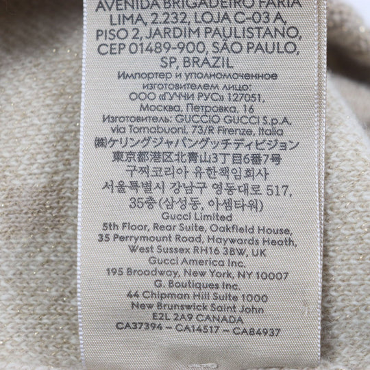 GUCCI Knit cap 765053 Main: 84% cashmere, Main: 9% rayon, Main: 4% polyester, Main: 3% polyester camel white GG Cashmere Jacquard Cap mens M Used Authentic
