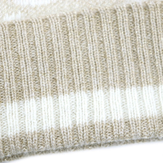 GUCCI Knit cap 765053 Main: 84% cashmere, Main: 9% rayon, Main: 4% polyester, Main: 3% polyester camel white GG Cashmere Jacquard Cap mens M Used Authentic