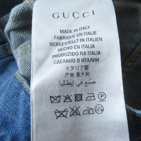 GUCCI Mini skirt 456973 Main: 100% cotton, some: acrylic, some: polyester, some: wool Indigo Women 42 Used Authentic