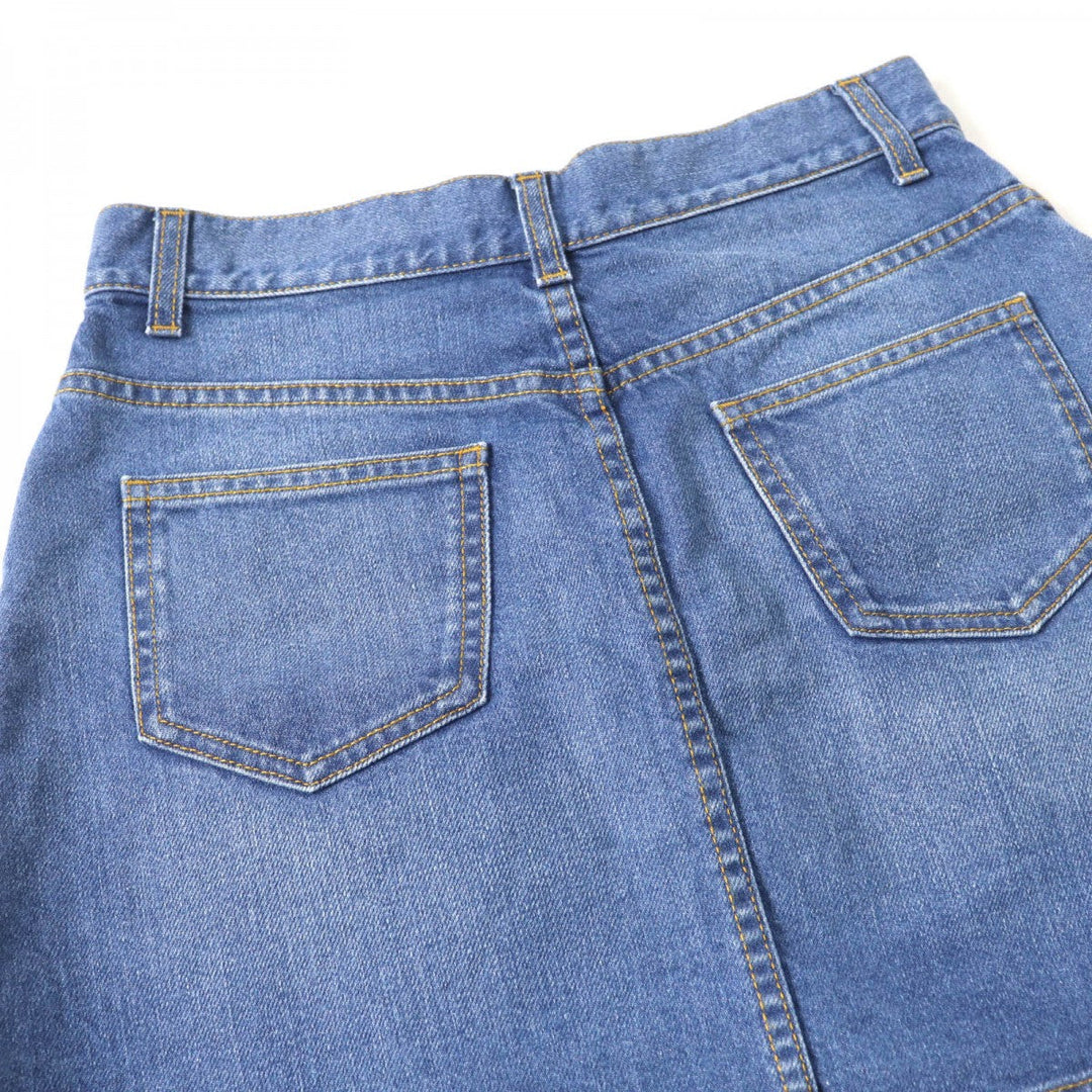 GUCCI Mini skirt 456973 Main: 100% cotton, some: acrylic, some: polyester, some: wool Indigo Women 42 Used Authentic