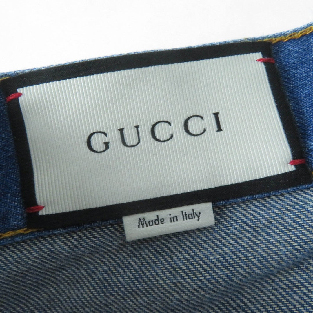 GUCCI Mini skirt 456973 Main: 100% cotton, some: acrylic, some: polyester, some: wool Indigo Women 42 Used Authentic