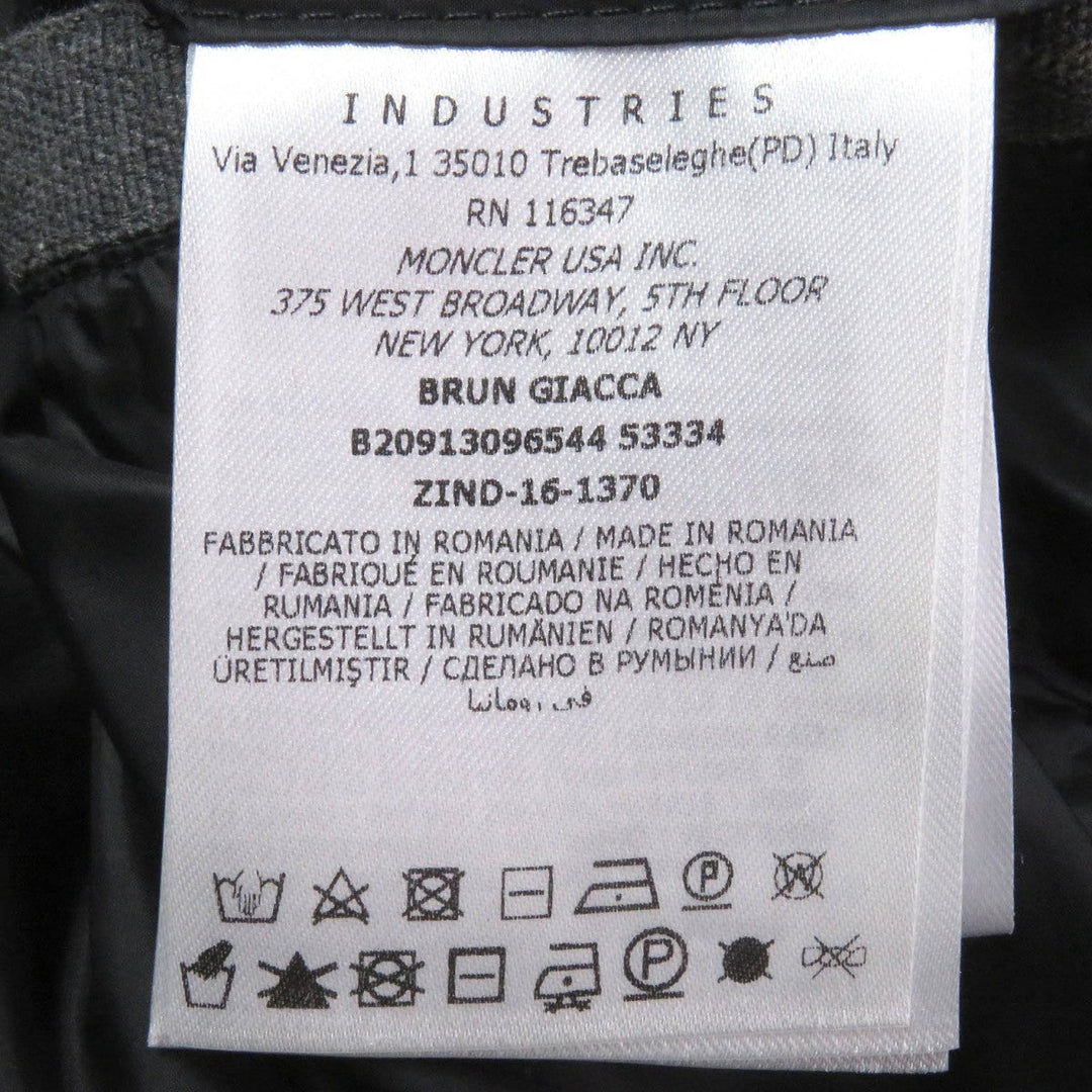 MONCLER Down jacket Main: 100% polyamide (nylon), Filling: 90% down, Filling: 10% feather black BRUN GIACCA mens 1 Used Authentic