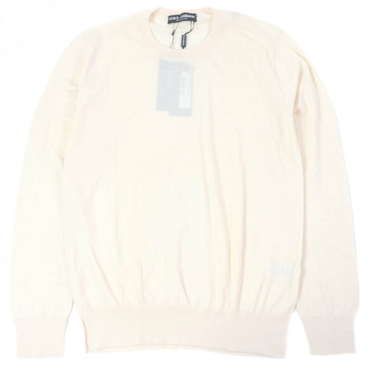 DOLCE&GABBANA knit Main: 100% cashmere Ivory mens 48 Used Authentic