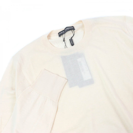 DOLCE&GABBANA knit Main: 100% cashmere Ivory mens 48 Used Authentic