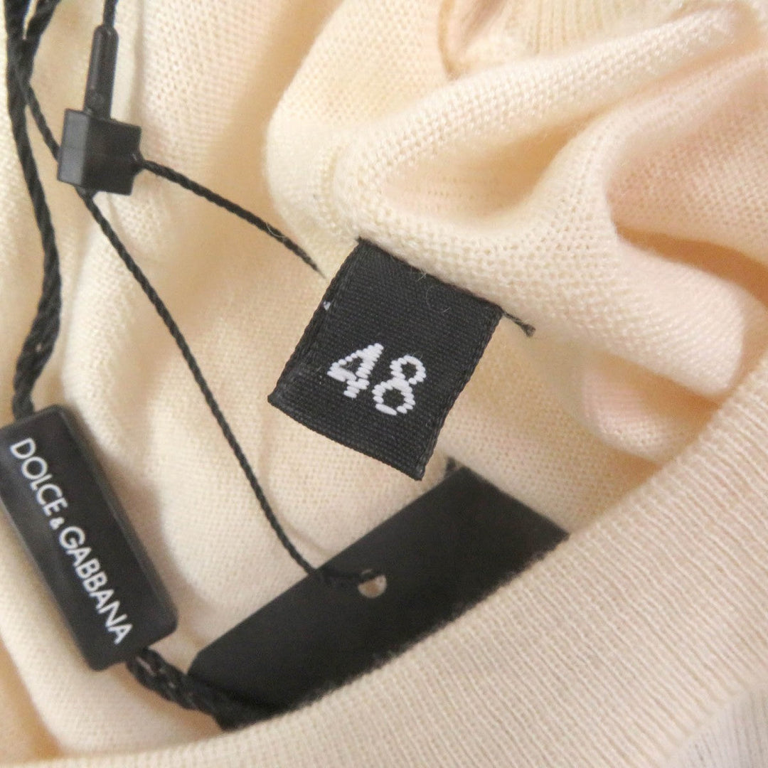 DOLCE&GABBANA knit Main: 100% cashmere Ivory mens 48 Used Authentic