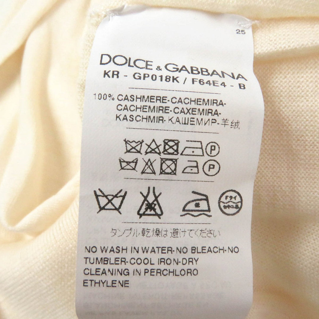 DOLCE&GABBANA knit Main: 100% cashmere Ivory mens 48 Used Authentic
