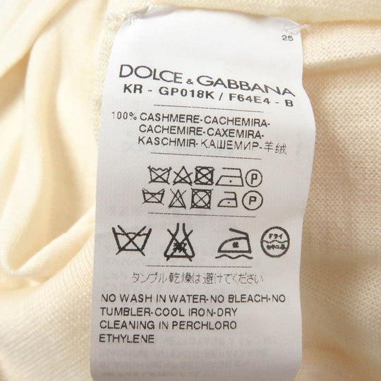 DOLCE&GABBANA knit Main: 100% cashmere Ivory mens 48 Used Authentic