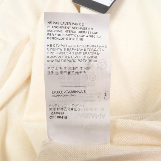 DOLCE&GABBANA knit Main: 100% cashmere Ivory mens 48 Used Authentic
